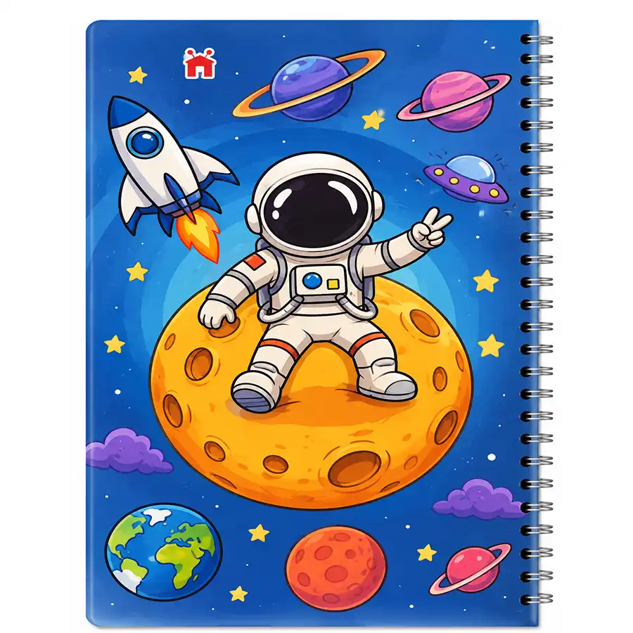 60-page, bordered notebook, astronaut model, design number 1