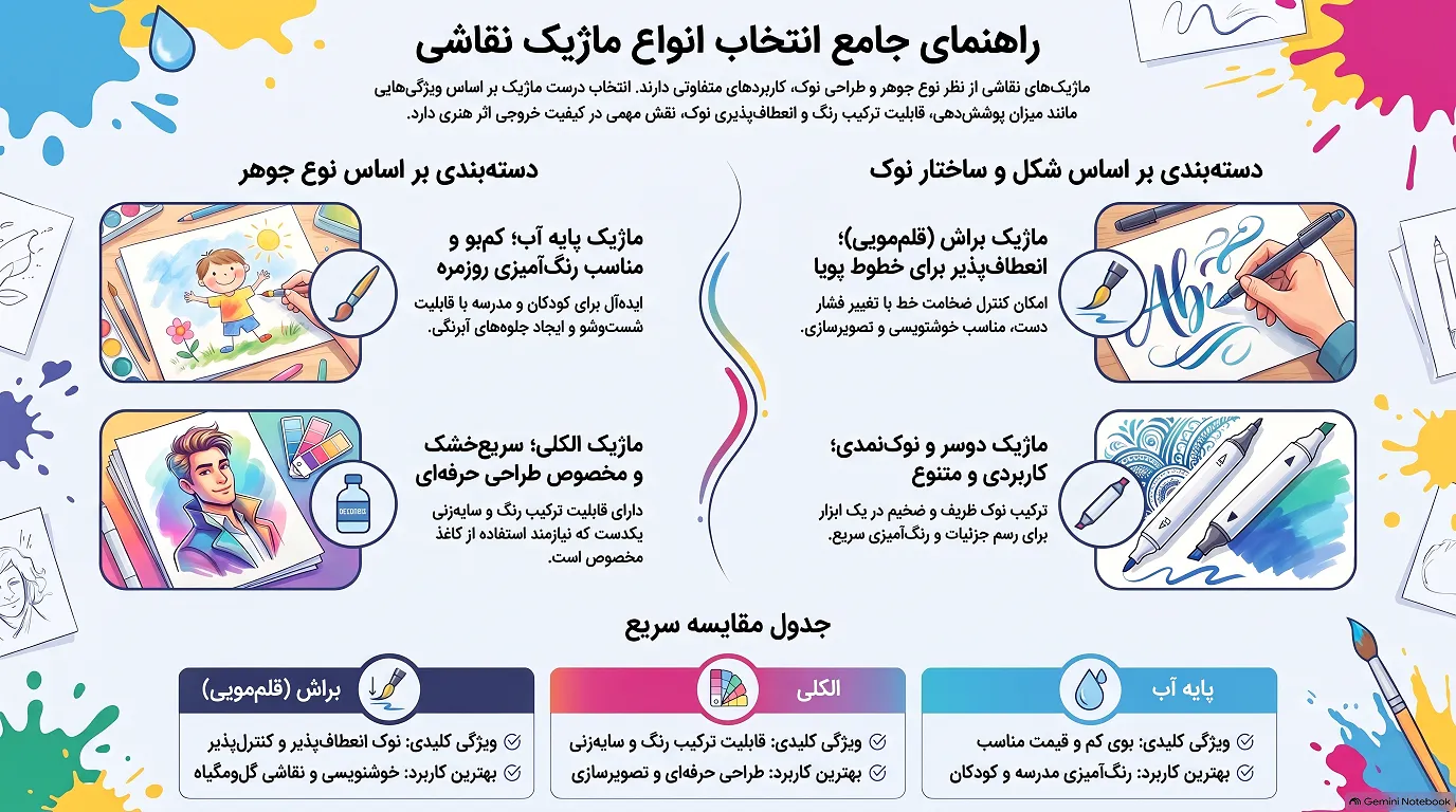 راهنمای جامع برای انتخاب بهترین ماژیک‌ نقاشی